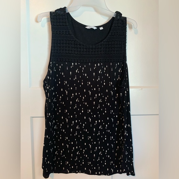 Reitmans sleeveless size XXL black & white top crochet style top flow bottom - Picture 1 of 4
